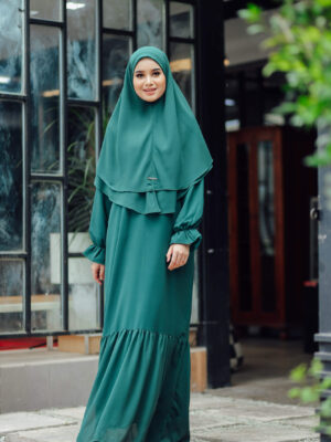 BH29 Aisya Fullset (Emerald Green) Jubah Sahaja