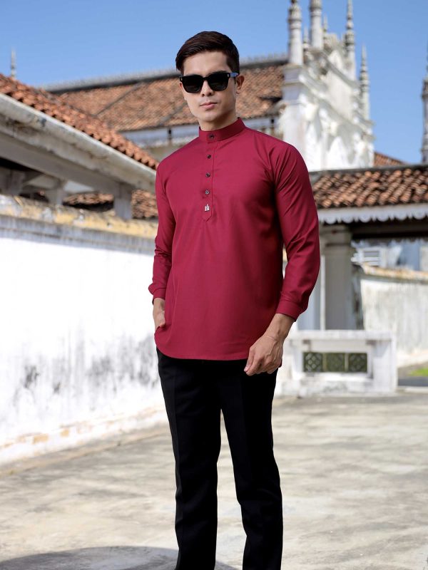 Kurta Bilal (Maroon) Beli 2 Harga RM49.50 Sehelai - Image 3