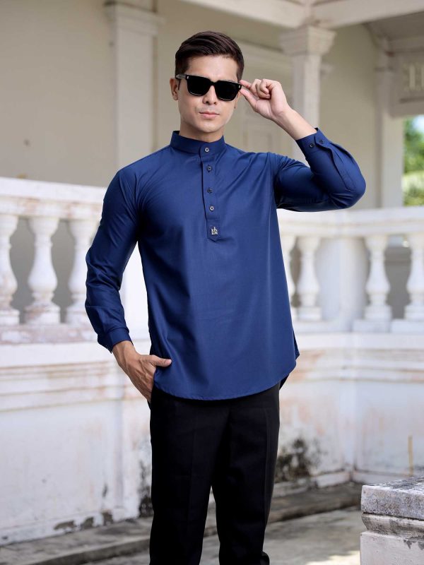 Kurta Bilal (Dark Blue) Beli 2 Harga RM49.50 Sehelai - Image 3