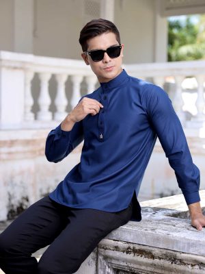 Kurta Bilal (Dark Blue) Beli 2 Harga RM49.50 Sehelai