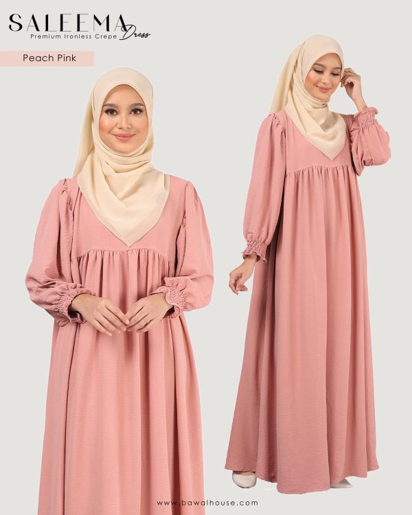 Saleema Dress BH08 ( Peach Pink ) - Image 2