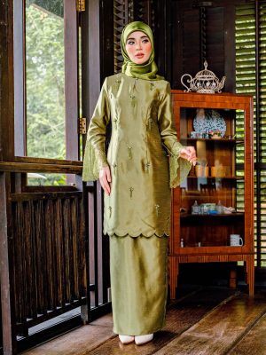 Kurung Thalia (Olive Green)
