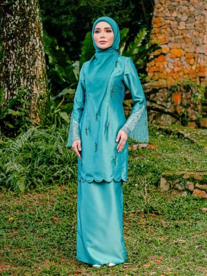 Kurung Thalia (Teal Blue)